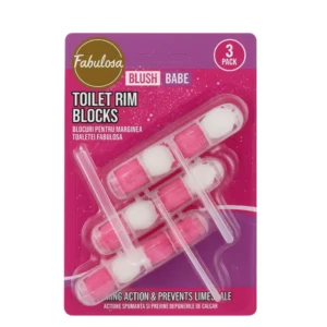 Blocuri de toaletă Fabulosa – 3 bucăți - Blush Babe - Miros proaspăt și protecție împotriva depunerilor de calcar