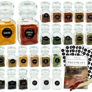 Borcane de condimente 150ml 24 bucăți+ 200 autocolante+ lingură+EBOOK