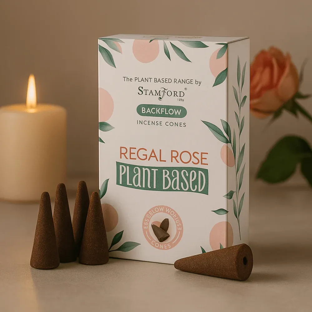 Conuri de tămâie cu flux invers Regal Rose pe bază de plante 12 conuri
