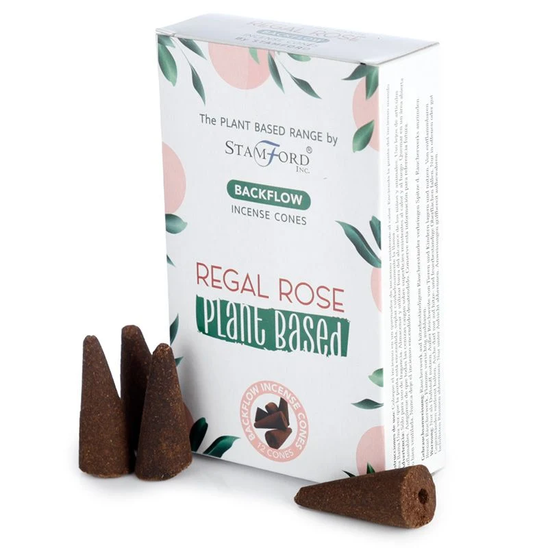 Conuri de tămâie cu flux invers Regal Rose pe bază de plante 12 conuri