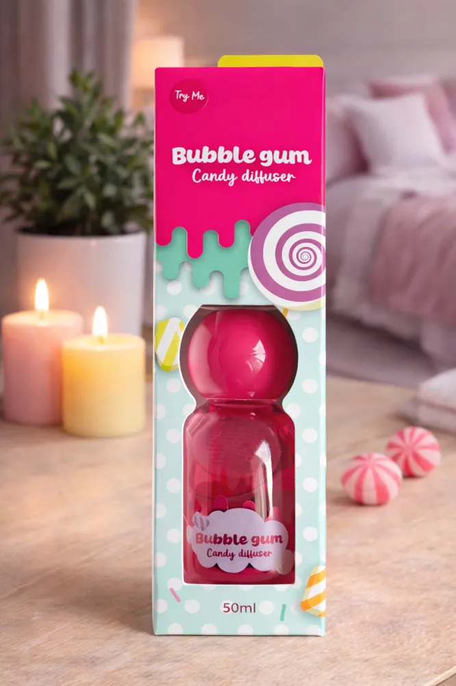 Difuzor Parfum Bubble Gum Candy 50ml – Difuzor de Parfum pentru Casă – Difuzor Aromă Bubblegum Dulce – Difuzor cu Parfum C...