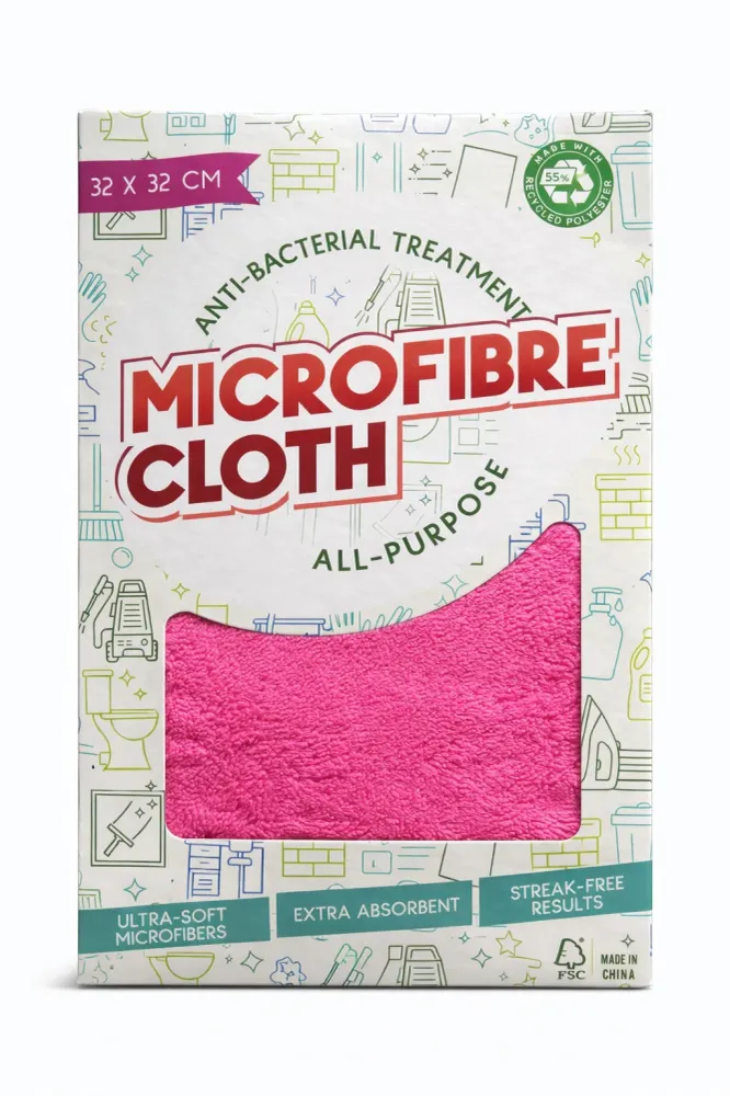 Șervețel din Microfibră 32x32 cm – Antibacterian – Șervețel Roz de Curățare – Perfect pentru Pink Stuff & Curățare TikTok