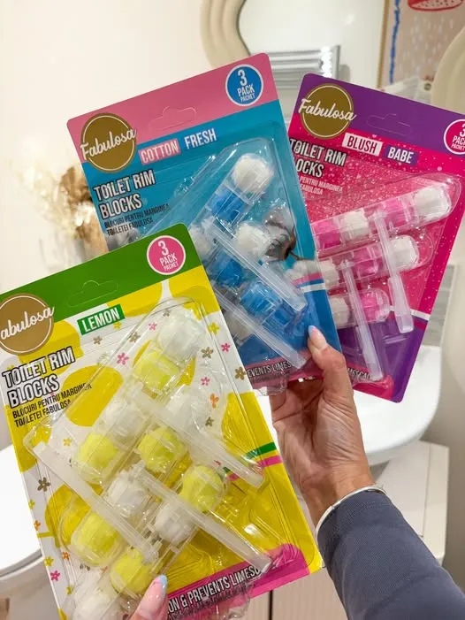 Fabulosa blocuri pentru toaletă – 3 bucăți - Cotton Fresh - Miros proaspăt & Protecție împotriva depunerilor de calcar