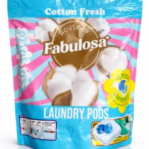 Fabulosa Capsule de Rufe Cotton Fresh – 42 Spălări – Capsule Puternice de Detergent cu Miros Proaspăt de Bumbac