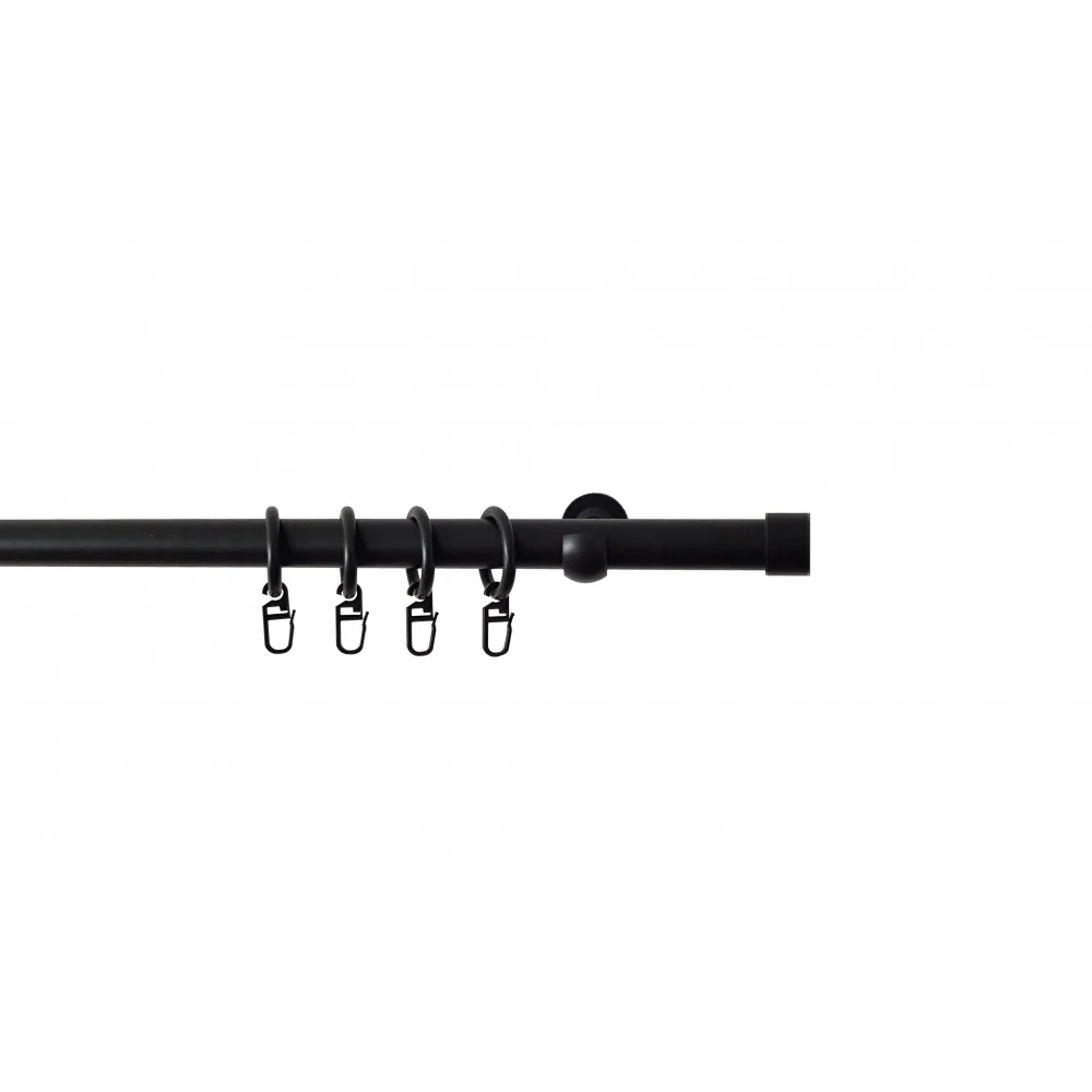 Galerie metal Kappe, nuanta negru, 160 cm - KIT COMPLET