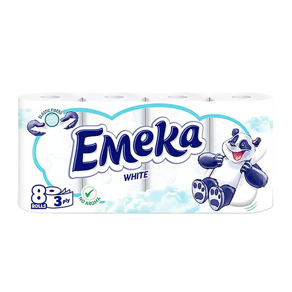 HARTIE IGIENICA EMEKA WHITE 8 ROLE 3 STRATURI
