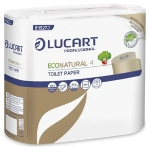 Hârtie igienică ecologică econatural, 100% celuloză, 2 straturi, 4 role, 400 foi ECONATURAL