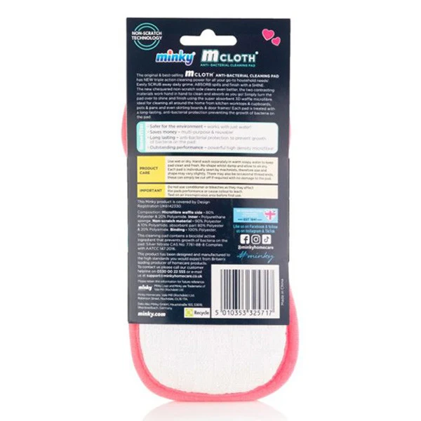 Minky M Cloth Pad de Curățare – Tot Ce Ai Nevoie Este Dragoste (Inimi Roz • Putere de Curățare 3-în-1)