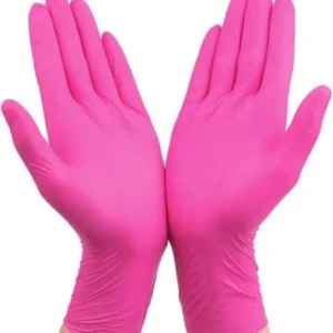 Mănuși de unică folosință din nitril roz M/L – Mănuși fără latex, 20 bucăți
