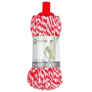 Mop umed de microfibra, alb-rosu, 150g