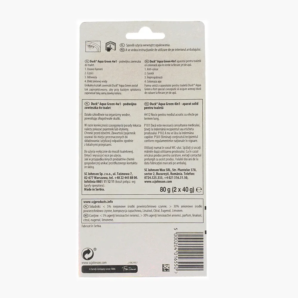 ODORIZANT DUCK AQUA GREEN 80G