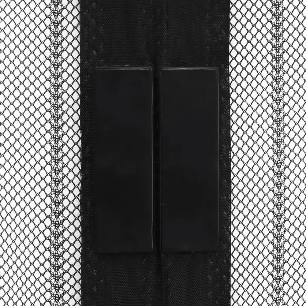 Perdea de ușă anti-insecte cu magnet, 2 buc., negru, 220x130 cm