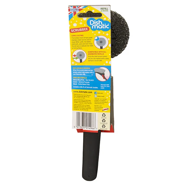 Perie de Spălat Vase Dishmatic Scrubbee cu Burete de Oțel – Pentru Murdărie Încăpățânată