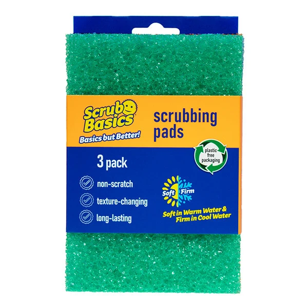 Scrub Daddy Scrub Basics Bureți de Frecat – 3 Bucăți – Pad-uri Puternice pentru Bucătărie & Baie