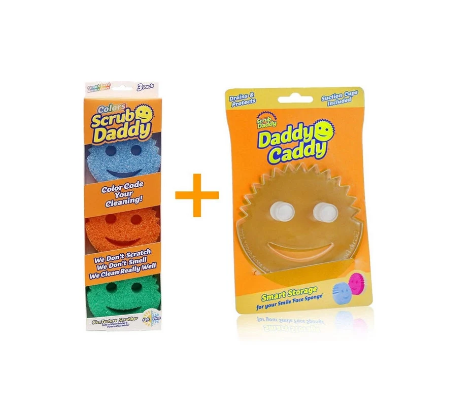Scrub Daddy + Suport - Burete 3 Culori - Daddy Caddy