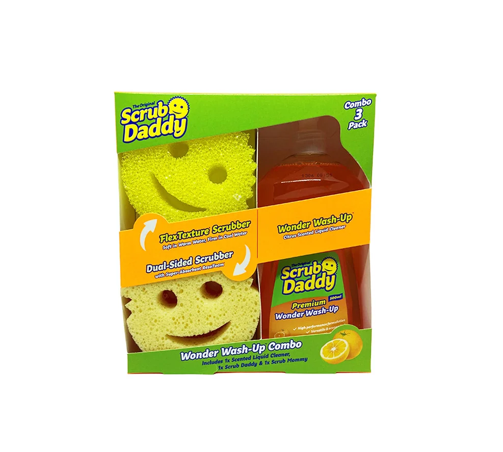 Scrub Daddy | Wonder Wash-Up Combo | detergent premium pentru vase cu Scrub Daddy și Scrub Mommy