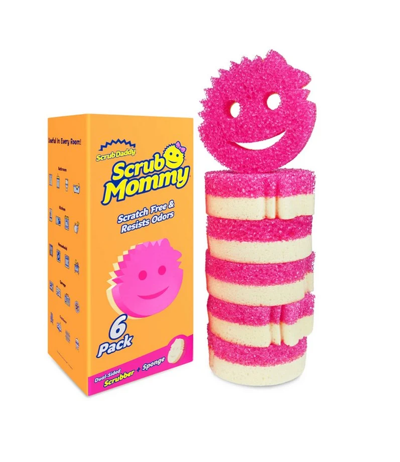 Scrub Mommy bureți roz pachet valoare - pachet de 6