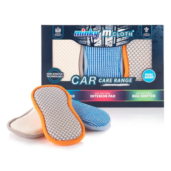 Set cadou Minky M Cloth burete de curățare auto – 3 bucăți (anti-aburire, interior și anti-insecte)