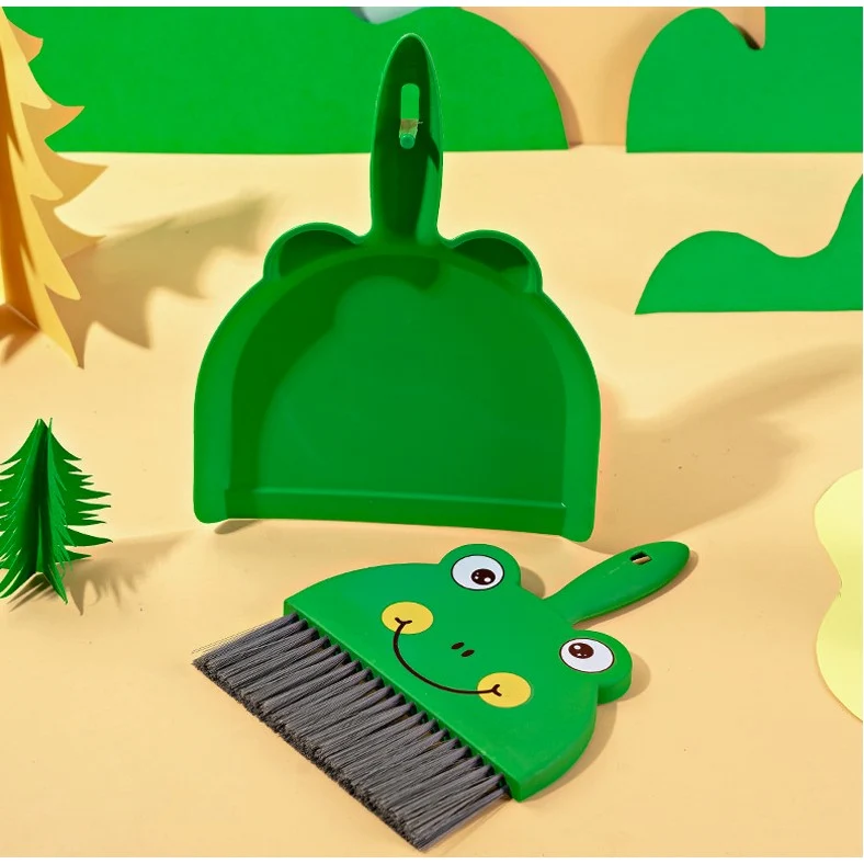 Set Mini Matura si Faras, selexmo, LITTLE CLEANER, Uz Casnic, pentru Birou, Bucatarie, Casa, Model Broscuta, 23 x 18 cm, V...