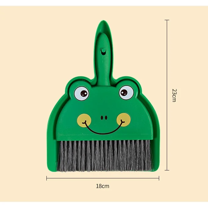 Set Mini Matura si Faras, selexmo, LITTLE CLEANER, Uz Casnic, pentru Birou, Bucatarie, Casa, Model Broscuta, 23 x 18 cm, V...