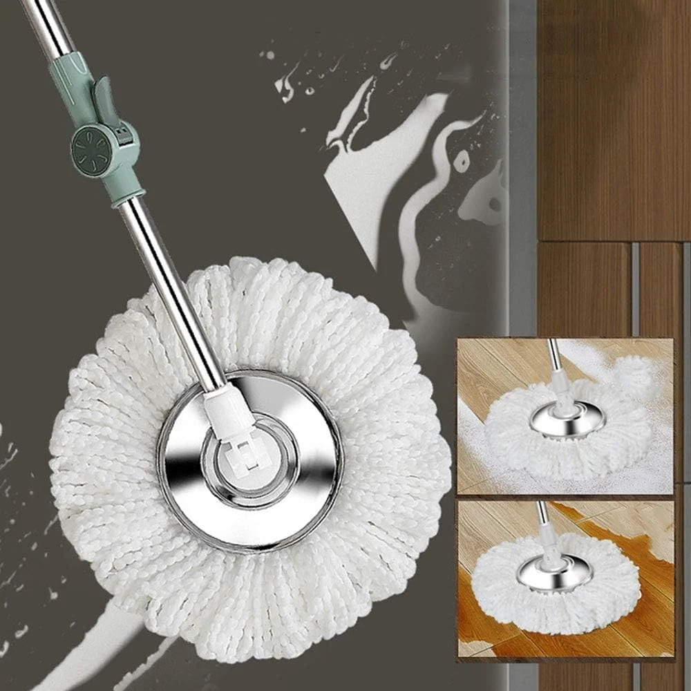 Set mop rotativ cu galeata selexmo, material plastic si microfibra, o rezerva inclusa, rezistent, cu dop scurgere, vas det...
