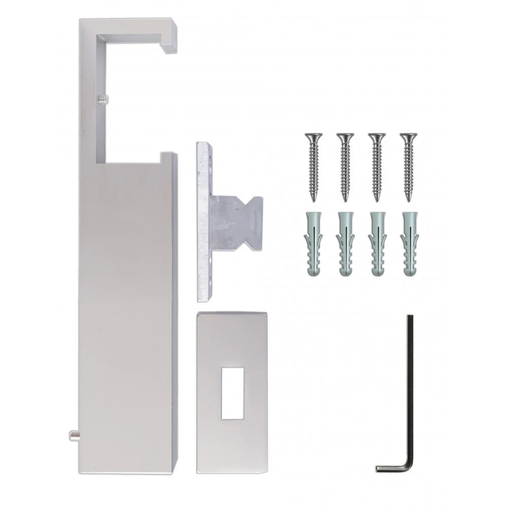 Set sina aluminiu PL negru mat 200 cm (accesorii crom) - prindere perete