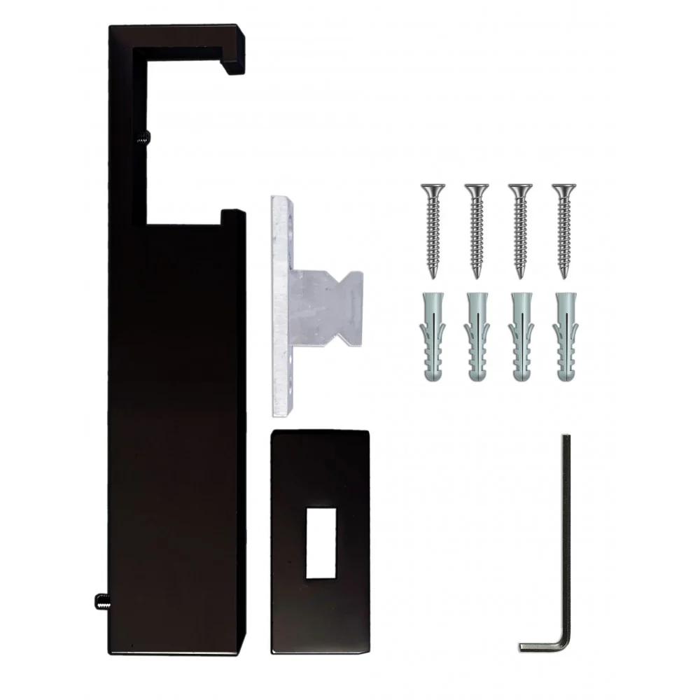Set sina aluminiu PL negru mat 400 cm (accesorii negre) - prindere perete