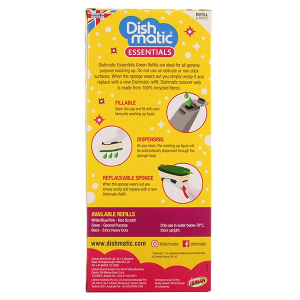 Set Starter Perie de Spălat Vase Dishmatic Reîncărcabil (1 perie - 6 rezerve)