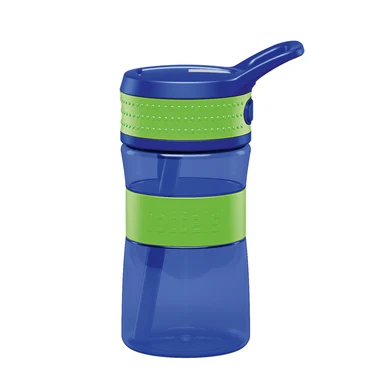 Sticlă cu pai de copii din tritan, fără BPA, 400 ml, Verde/Albastru-Boddels