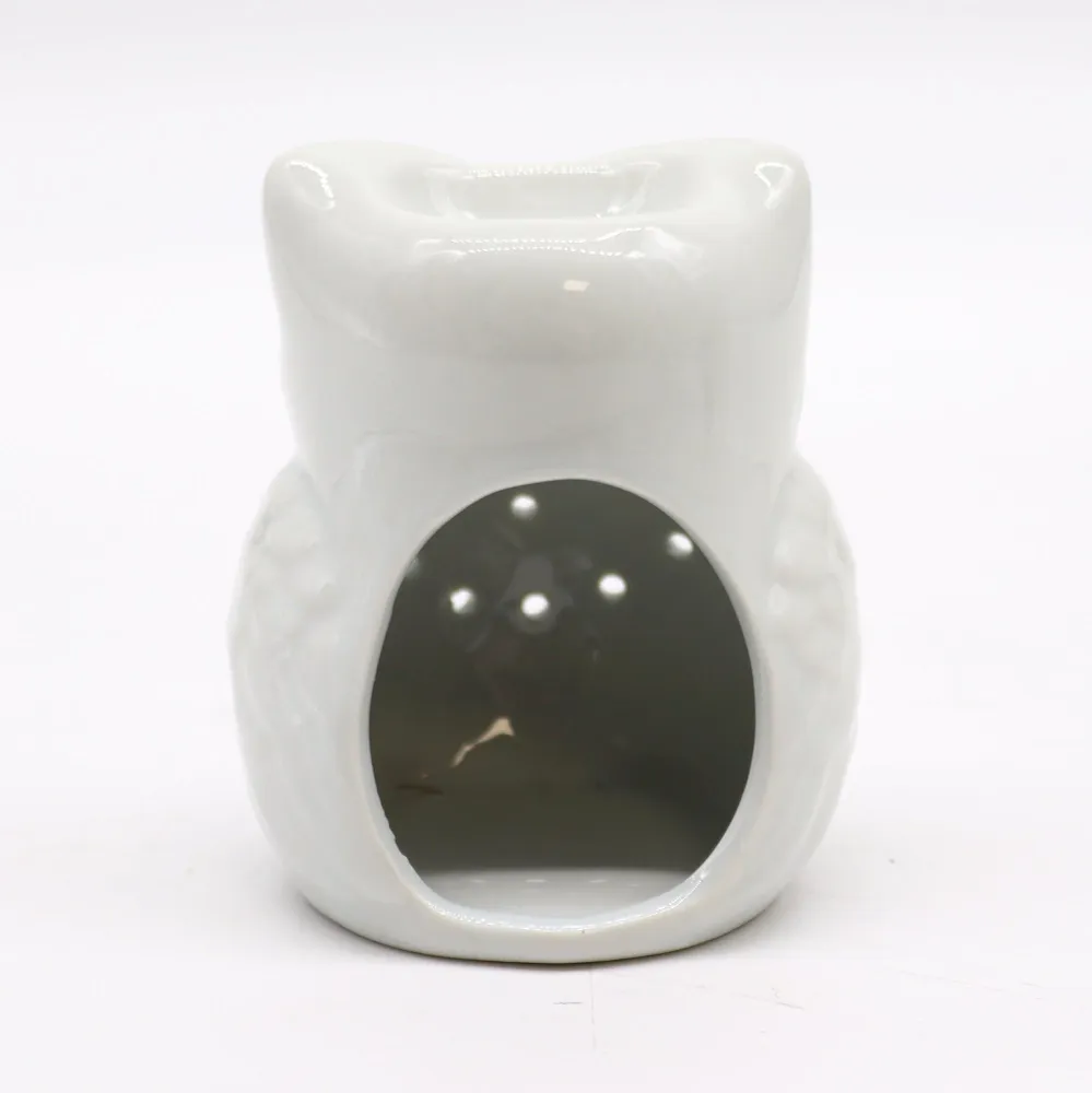 Suport ceramic pentru ulei Alb Bufniță Înaltă