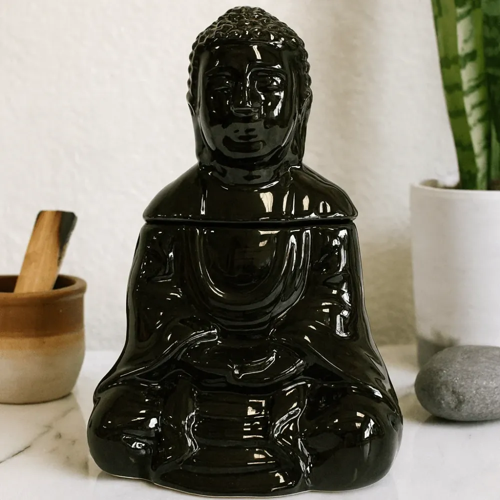 Suport pentru ulei Buddha, negru