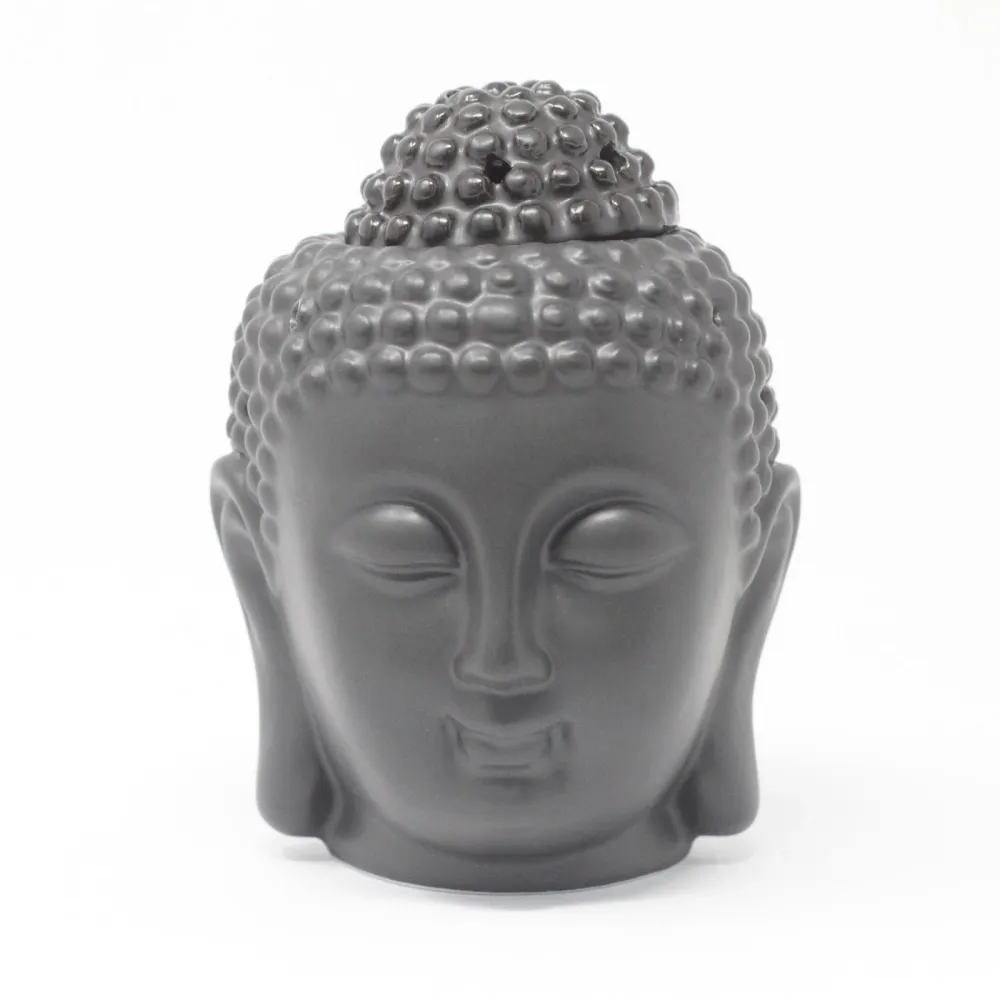 Suport pentru ulei, cap de Buddha maro închis