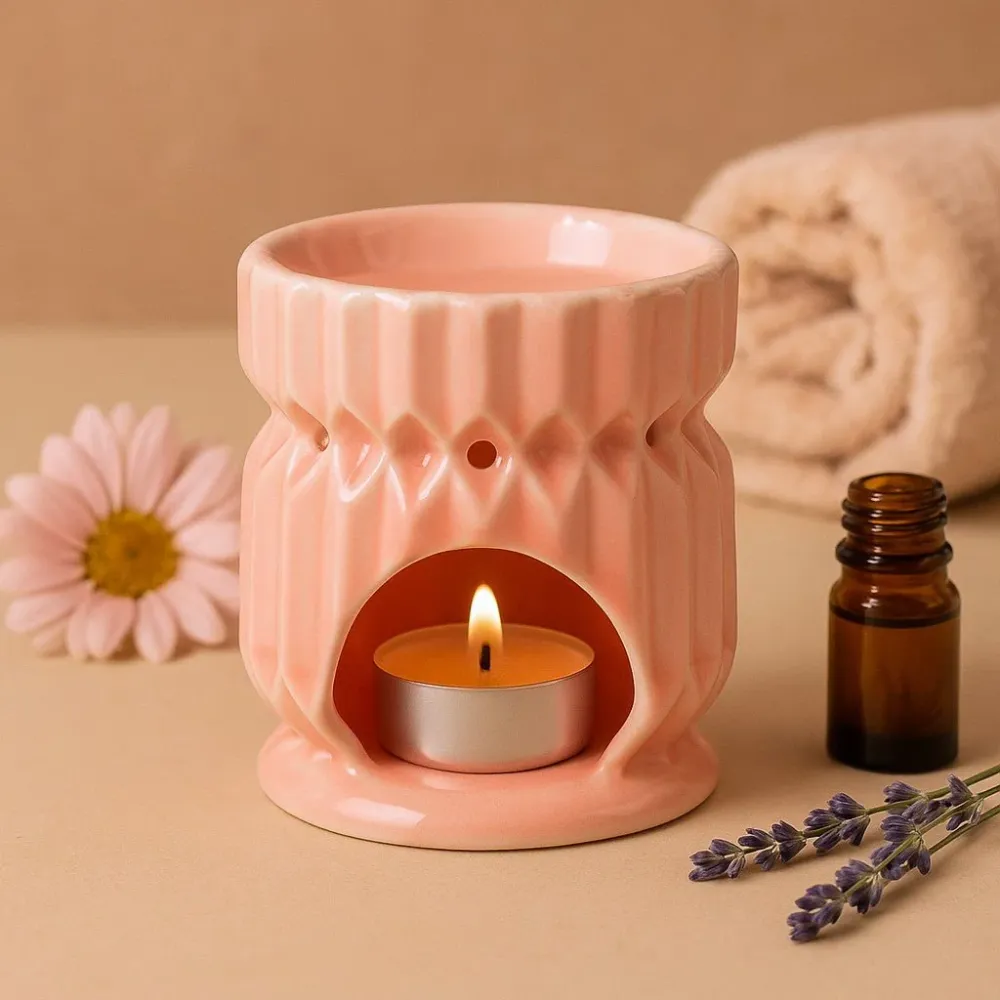 Suport pentru ulei geometric roz
