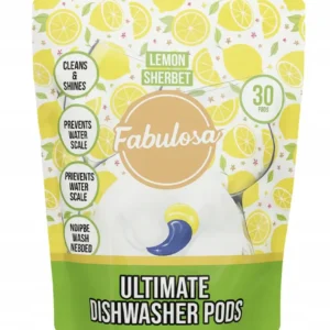 Tablete pentru mașina de spălat vase Fabulosa – 30 tablete, Lemon Sherbet