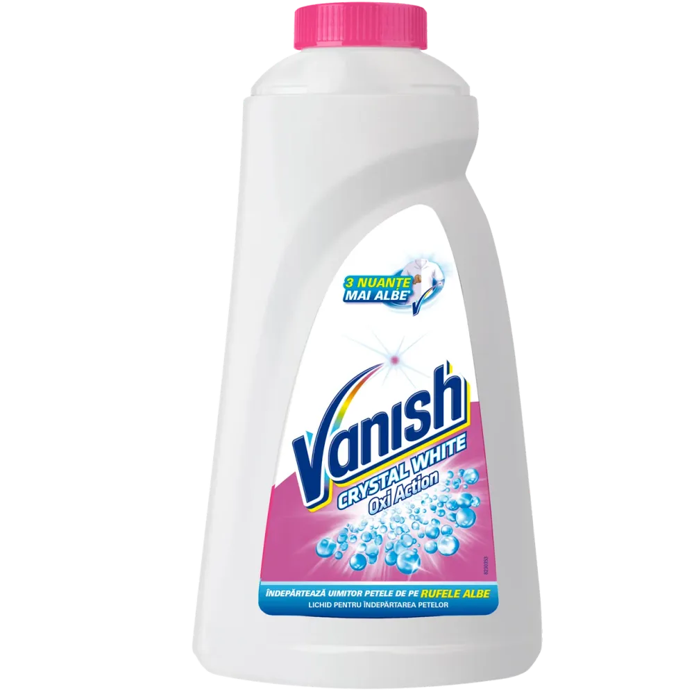 Vanish Oxi Action Crystal White solutie pentru indepartarea petelor de pe tesaturi, 1L
