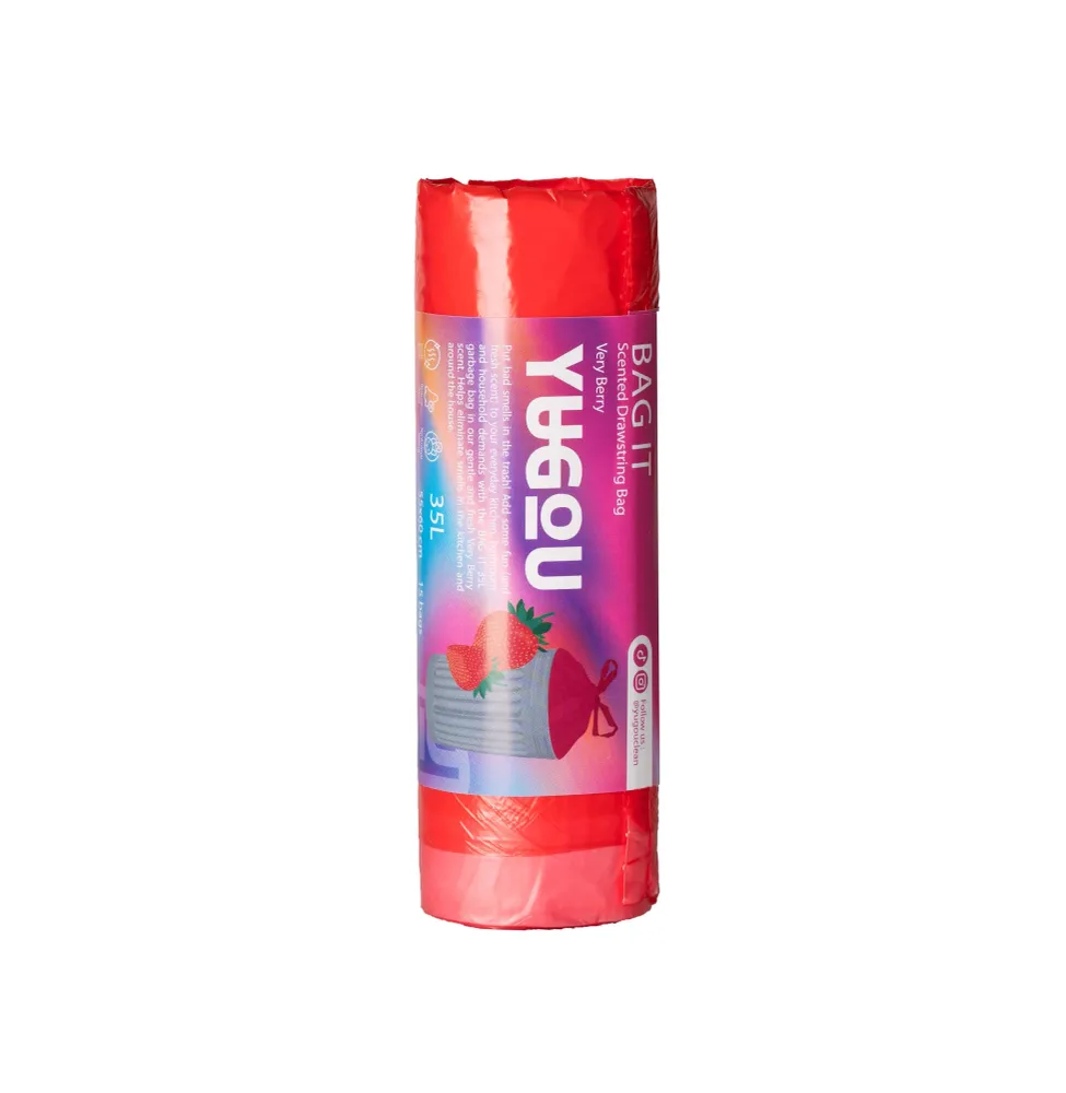 Yugou Sacii de gunoi cu parfum Very Berry din Suedia - 35 litri - Viral pe TikTok