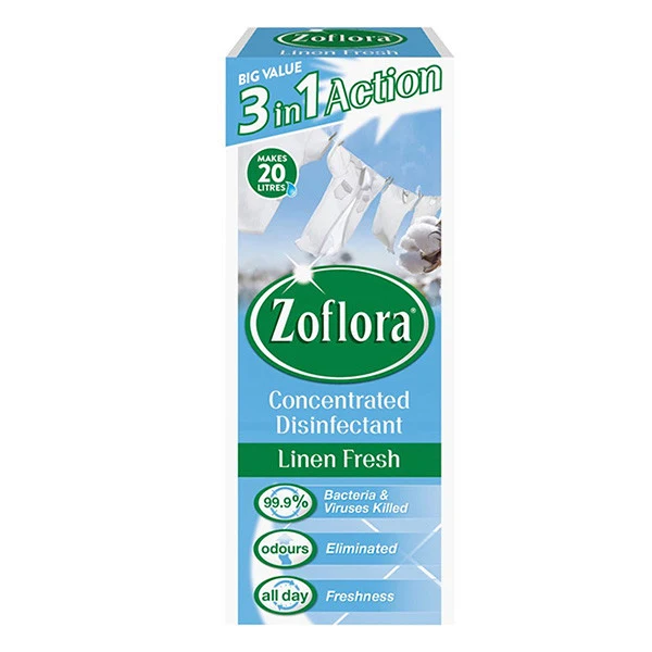 Zoflora concentrat pentru curățare universală - Proaspăt Lenjerie (500 ml)